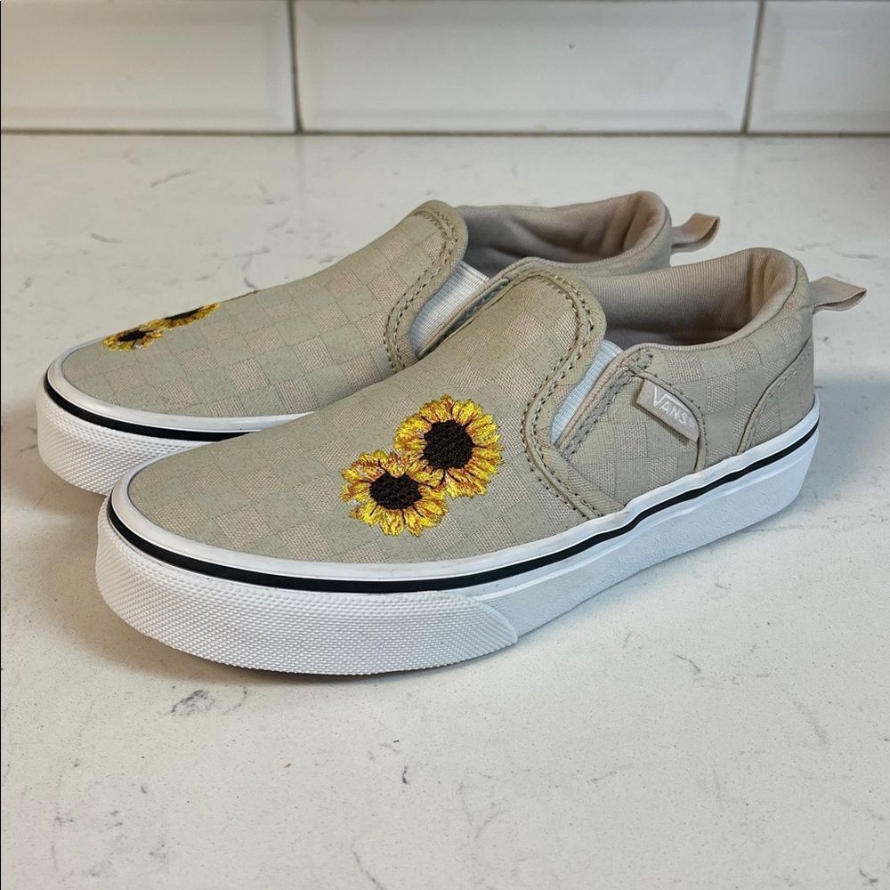 Vans® Asher Sunflower Kids' Slip-On Shoes Size 13